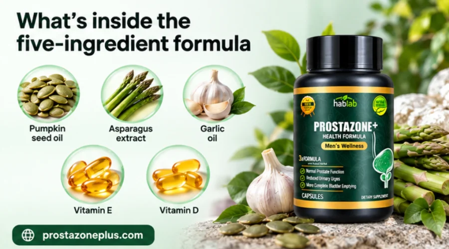 Prostazone Plus — five-ingredient prostate formula